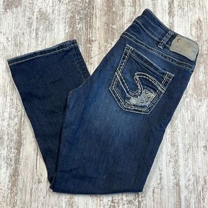 32 // Silver Jeans Fluid Denim Suki Mid Capri Jeans